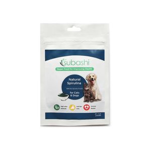 مکمل غذایی سگ و گربه سوباشی مدل natural spirulina بسته 30 گرمی
