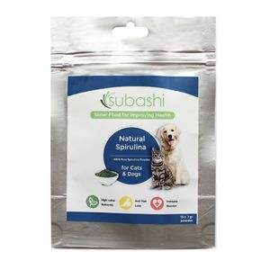 مکمل غذایی سگ و گربه سوباشی مدل natural spirulina وزن 15 گرم