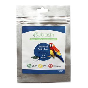 مکمل غذایی پرندگان سوباشی مدل natural spirulina وزن 15 گرم
