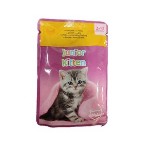 پوچ بچه گربه ویسکاس مدل kitten in jelly با طعم مرغ وزن 85 گرم
