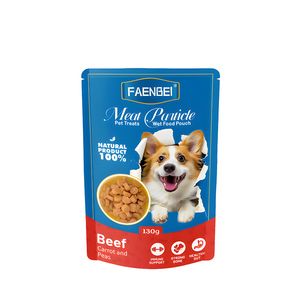 پوچ سگ فنبی مدل meat particle طعم گوشت گاو هویج و نخود وزن ۱۳۰ گرم