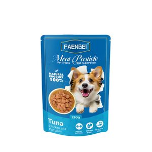 پوچ سگ فنبی مدل pouch با طعم ماهی تن و مرغ و کدو وزن 130 گرم