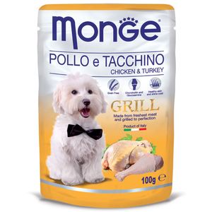 پوچ سگ مونژ مدل pouch chicken & turkey 13116 با طعم مرغ و بوقلمون وزن 100 گرم1007783