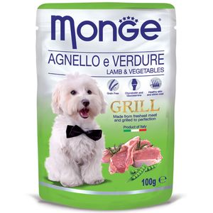 پوچ سگ مونژ مدل pouch lamb & vegetables 13161 با طعم بره و سبزیجات وزن 100 گرم1007786