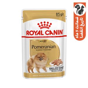 پوچ سگ پامرانین بالغ رویال کنین مدل pomeranian وزن 85 گرم