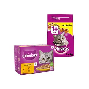 پوچ و غذای خشک گربه ویسکاس مدل cat poultry feasts selection با طعم مرغ و گوشت پرندگان بسته 2 عددی