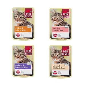 پوچ گربه بالغ دین بستس مدل collection طعم ماهی بوقلمون اردک بره وزن 400 گرم مجموعه چهار عددی