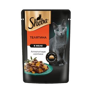 پوچ گربه بالغ شبا مدل appetizing slices طعم گوشت گوساله در ژله وزن 75 گرم