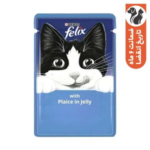 پوچ گربه بالغ فلیکس مدل plaice in jelly طعم ماهی حلوا وزن 85 گرم