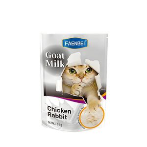 پوچ گربه بالغ فنبی مدل goat milk طعم مرغ و خرگوش وزن 85 گرم