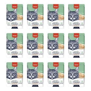 پوچ گربه بالغ ونپی مدل europe series طعم مرغ و گوش ماهی بسته 12 عددی