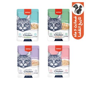 پوچ گربه بالغ ونپی مدل pack طعم میکس وزن 340 گرم بسته 4 عددی