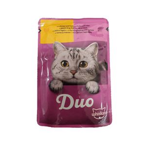 پوچ گربه بالغ ویسکاس مدل duo meaty combos in jelly با طعم مرغ و جگر وزن 85 گرم