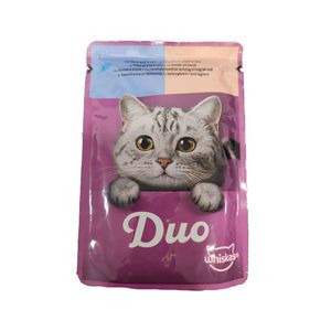 پوچ گربه بالغ ویسکاس مدل duo ocean delights in jelly با طعم ماهی تن و قزل‌آلا وزن 85 گرم