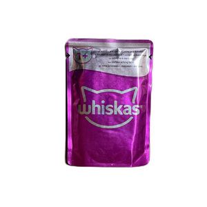 پوچ گربه بالغ ویسکاس مدل ژلی طعم ماهی سالمون و کاد وزن 85 گرم
