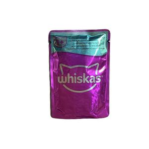 پوچ گربه بالغ ویسکاس مدل ژلی طعم ماهی سالمون و کولی وزن 85 گرم