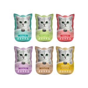 پوچ گربه بالغ کیت کت مدل cat pouch mix طعم میکس مرغ وزن 14 گرم بسته 6 عددی