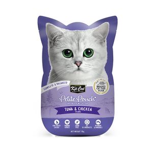 پوچ گربه بالغ کیت کت مدل petite طعم ماهی تن و مرغ وزن 70 گرم