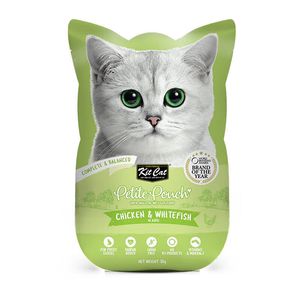 پوچ گربه بالغ کیت کت مدل petite طعم مرغ و ماهی سفید وزن ۷۰ گرم