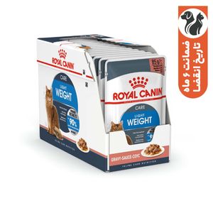 پوچ گربه رویال کنین مدل light weight care وزن 85 گرم بسته 12 عددی