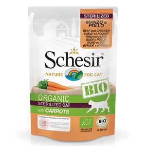 پوچ گربه شسیر مدل organic sterilized with carrots وزن 85 گرم