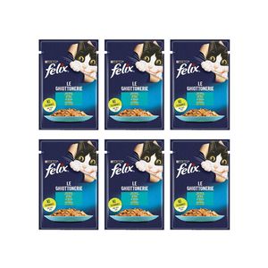 پوچ گربه فلیکس مدل cat pouch in jelly طعم ماهی تن وزن 85 گرم بسته 6 عددی