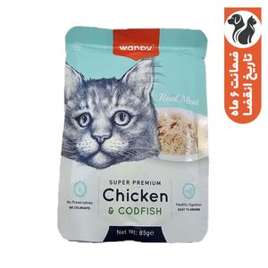 پوچ گربه ونپی مدل سفارش اروپا با طعم مرغ و ماهی وزن 85 گرم
