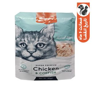 پوچ گربه ونپی مدل مرغ و ماهی کاد وزن 85 گرم