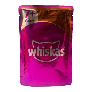 پوچ گربه ویسکاس مدل whiskas with turkey وزن 100 گرم