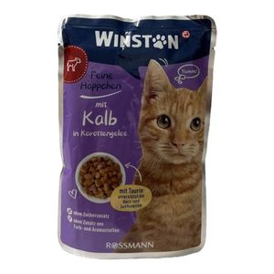 پوچ گربه وینستون مدل گوشت گوساله در ژله هویج وزن 100 گرم