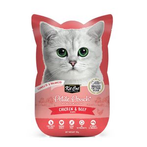 پوچ گربه کیت کت مدل petite طعم مرغ و گوشت گاو وزن 70 گرم
