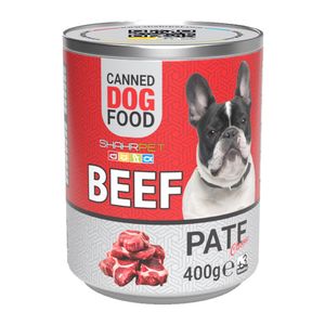 کنسرو سگ شهرپت مدل beef وزن 400 گرم