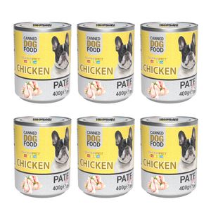 کنسرو سگ شهرپت مدل chicken وزن 400 گرم بسته 6 عددی