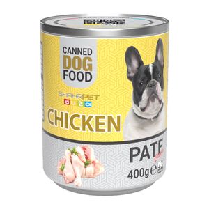 کنسرو سگ شهرپت مدل chicken وزن 400 گرم