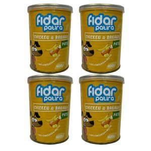 کنسرو سگ فیدار پاتیرا مدل chickenbanana وزن 400 گرم بسته 4 عددی