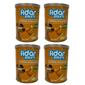 کنسرو سگ فیدار پاتیرا مدل chickenduck وزن 400 گرم بسته 4 عددی