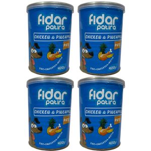 کنسرو سگ فیدار پاتیرا مدل chickenpineapple وزن 400 گرم بسته 4 عددی