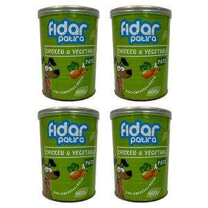 کنسرو سگ فیدار پاتیرا مدل chickenveg وزن 400 گرم بسته 4 عددی