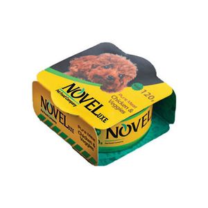 کنسرو سگ نوول مدل pure meat مرغ و سبزیجات وزن 120 گرم