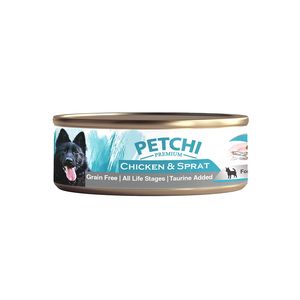 کنسرو غذا سگ پتچی مدل chicken & sprat  وزن 250 گرم
