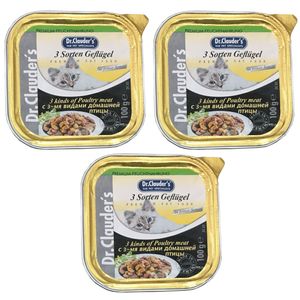 کنسرو غذای دکتر کلادرز مدل 3kinds of poultry meat وزن 100 گرم مجموعه 3 عددی