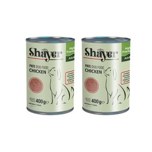 کنسرو غذای سگ شایر مدل chicken وزن 400 گرم مجموعه 2 عددی