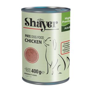کنسرو غذای سگ شایر مدل chicken وزن 400 گرم