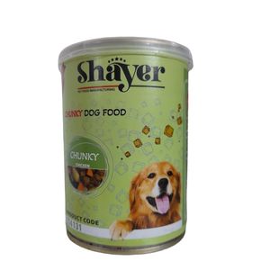کنسرو غذای سگ شایر مدل چانکی مرغ در سس کدو حلوایی وزن 400 گرم