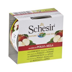 کنسرو غذای سگ شسیر مدل chicken fillets with apple 13721 با طعم فیله مرغ و سیب وزن 150 گرم