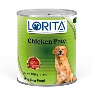 کنسرو غذای سگ لوریتا مدل chicken pate وزن 800 گرم