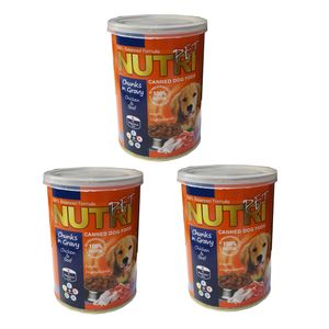 کنسرو غذای سگ نوتری پت مدل chicken&beef وزن 1275 گرم بسته 3 عددی