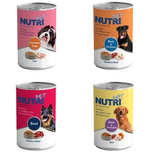 کنسرو غذای سگ نوتری پت مدل newpack3 وزن 1700 گرم مجموعه 4 عددی