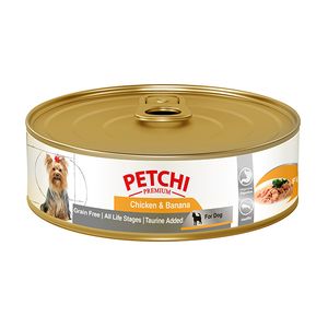 کنسرو غذای سگ پتچی مدل chicken & banana وزن 250 گرم