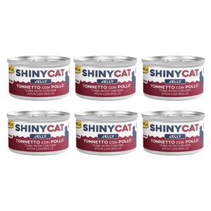 کنسرو غذای گربه بالغ جیم کت مدل cat food chicken & tuna in jelly طعم ماهی تن و مرغ وزن 70 گرم بسته 6 عددی